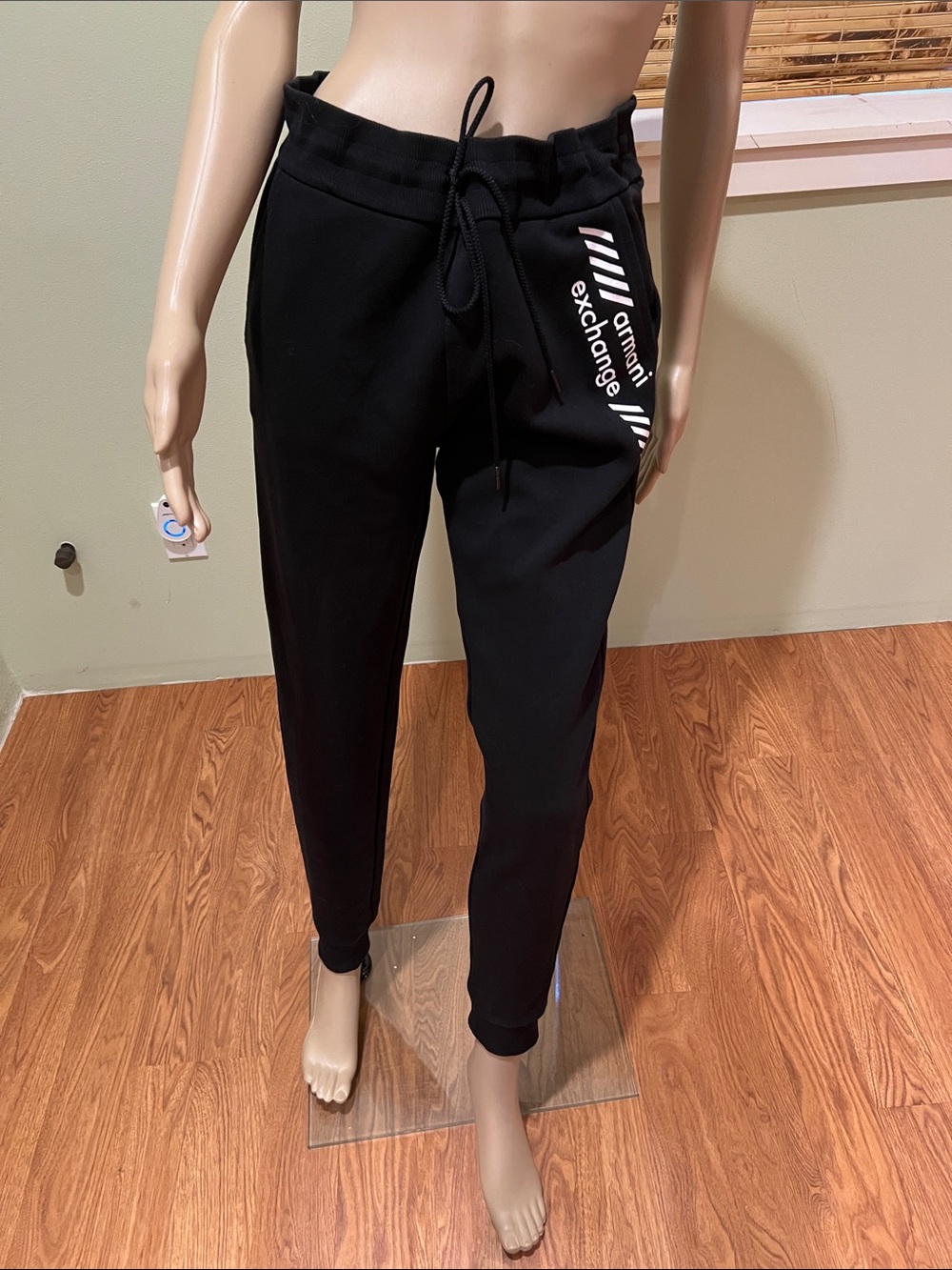 Armani Exchange Black Logo Drawstring Joggers Size M